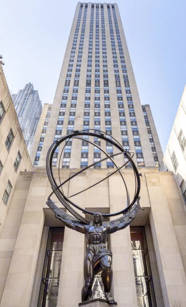 The Atlas statue at Rockefeller Center, home of our head office at 45 Rockefeller Plaza