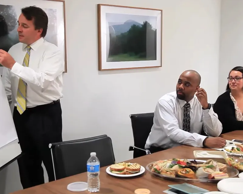 A team meeting at the LakeRidge office